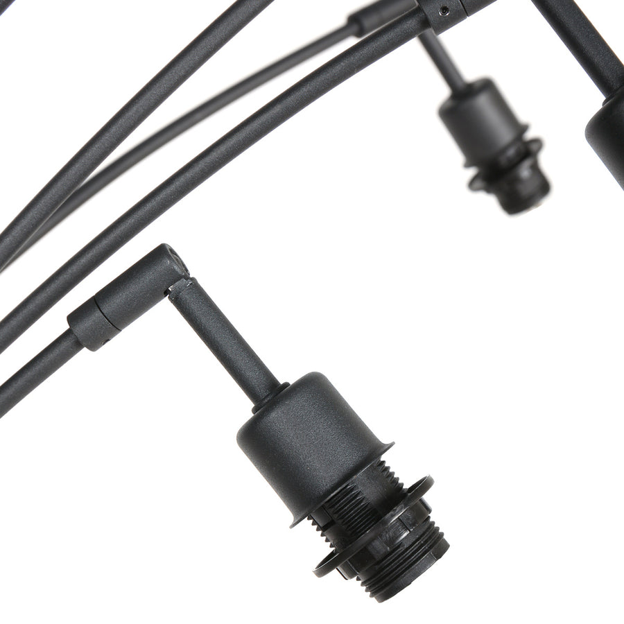 Vloerlamp bambus 3671zw zwart 5 lichts zonder kapjes