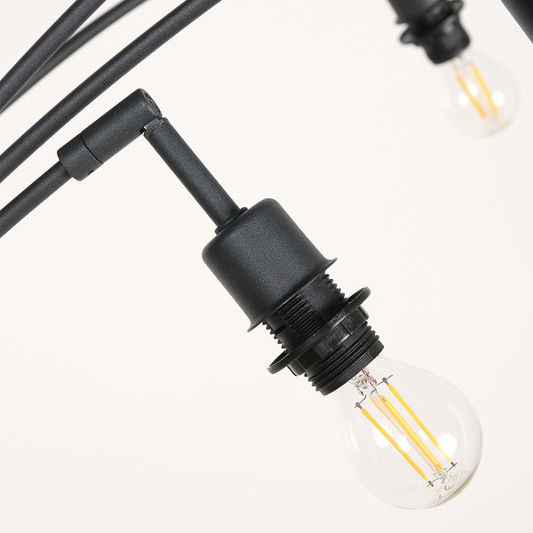 Vloerlamp bambus 3671zw zwart 5 lichts zonder kapjes