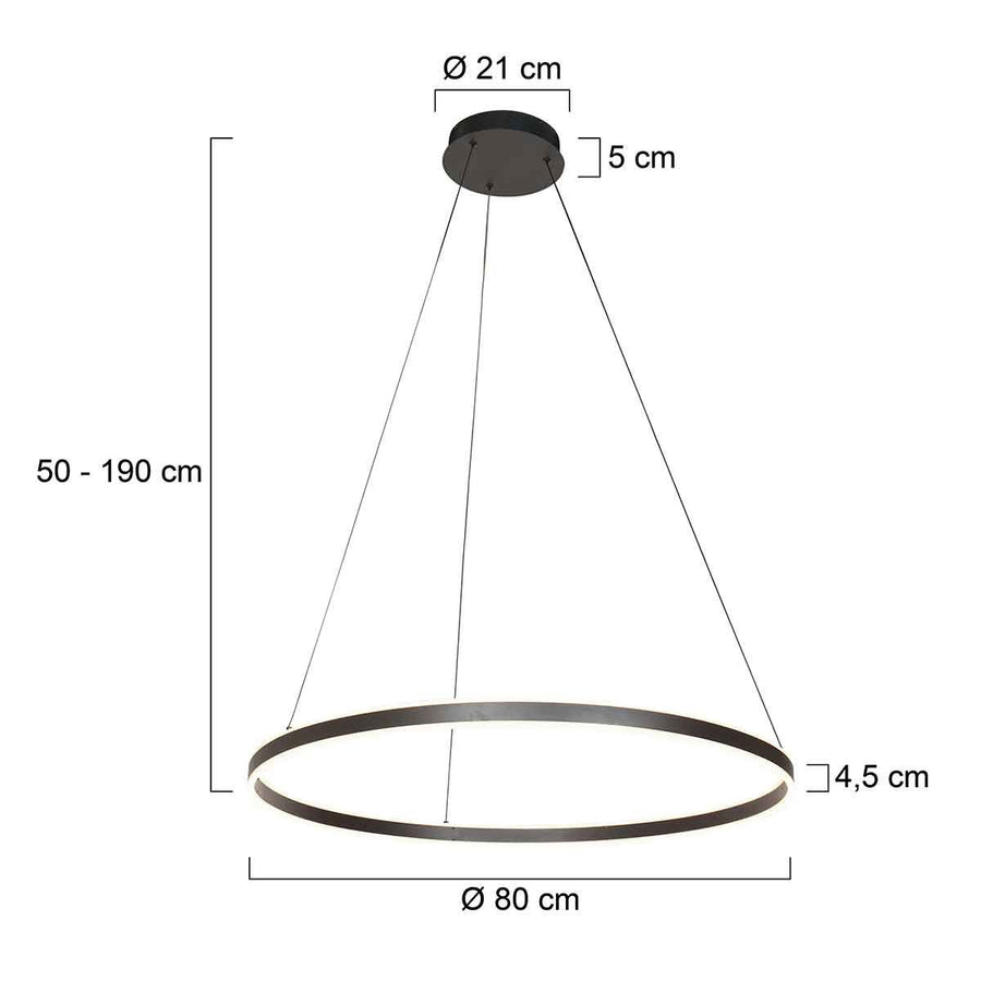 Hangl. 1-l. Round LED 80cm