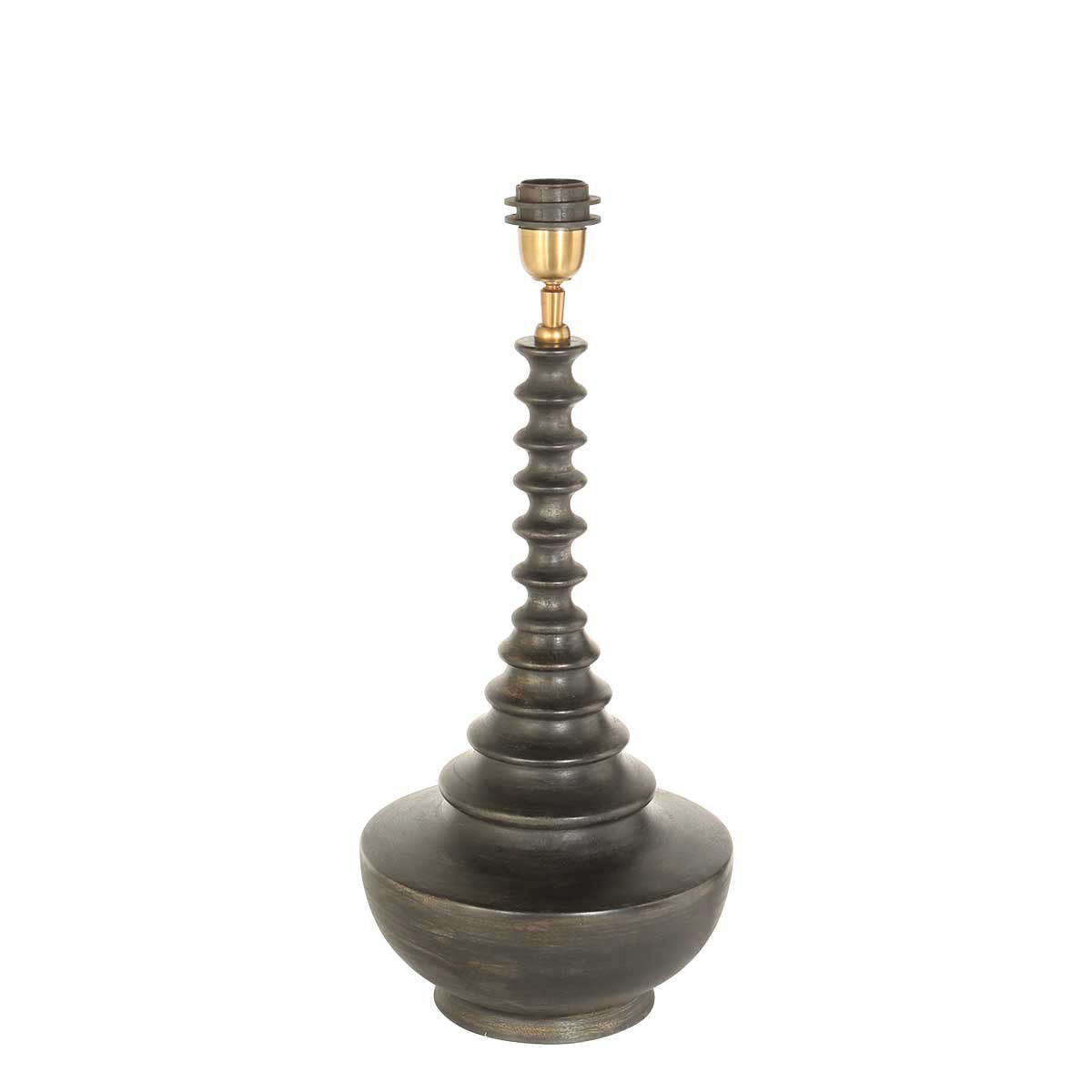 Lampenvoet bois 3677zw zwart bruin zonder lampenkap