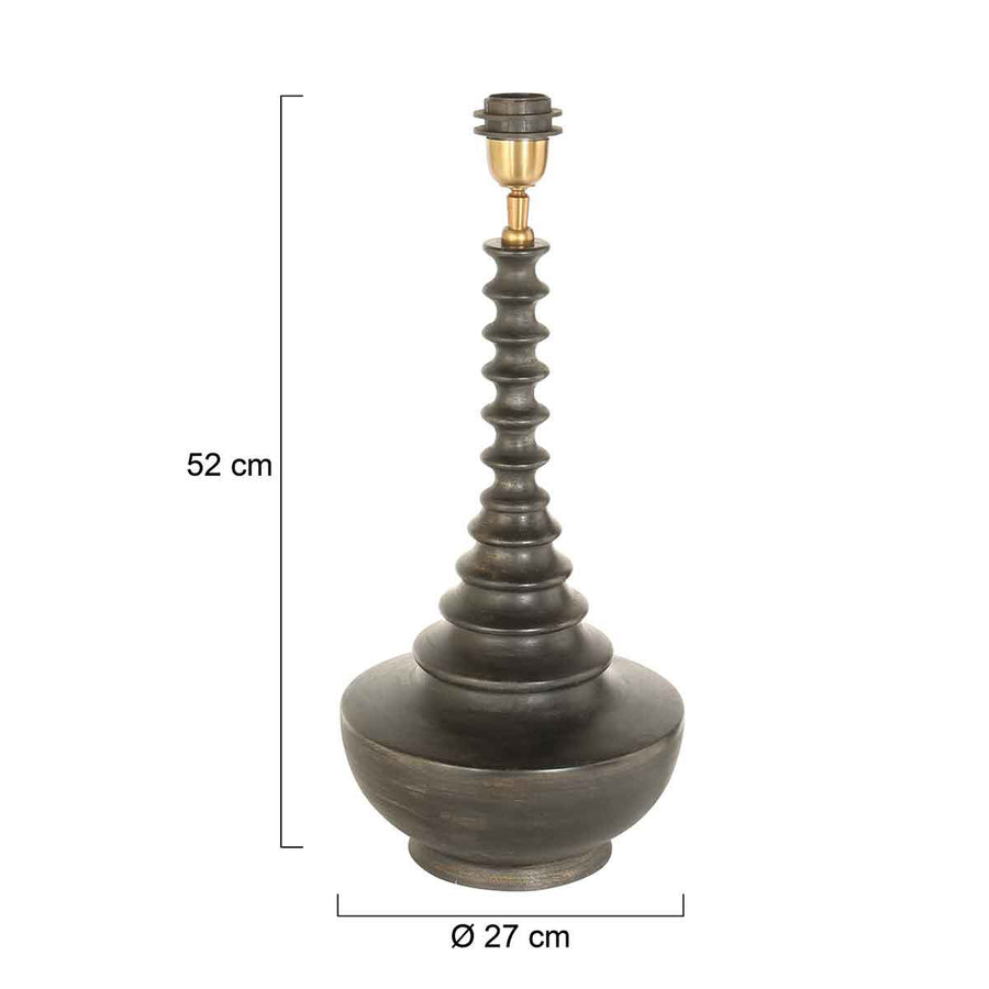 Lampenvoet bois 3677zw zwart bruin zonder lampenkap