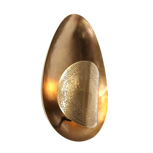 Bronskleurige wandlamp brassi ovaal 3680br met grote fitting