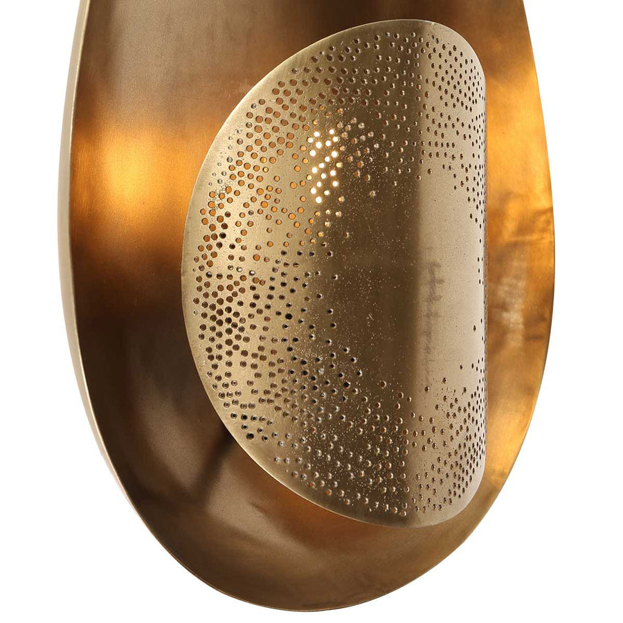 Bronskleurige wandlamp brassi ovaal 3680br met grote fitting