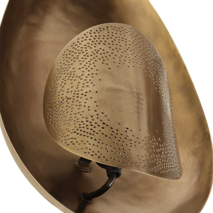 Bronskleurige wandlamp brassi ovaal 3680br met grote fitting