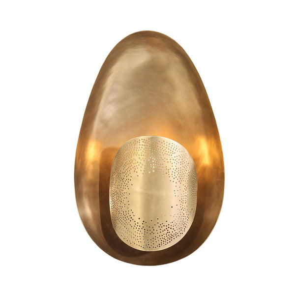 Bronskleurige wandlamp brassi ovaal 3680br met grote fitting