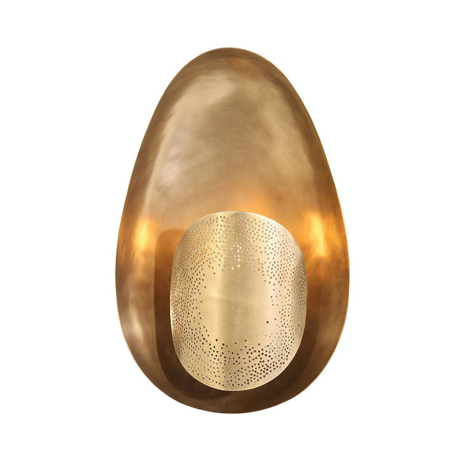 Bronskleurige wandlamp brassi ovaal 3680br met grote fitting