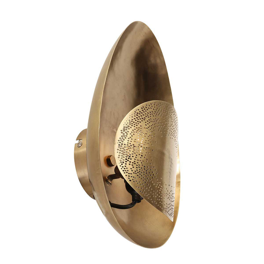Bronskleurige wandlamp brassi ovaal 3680br met grote fitting