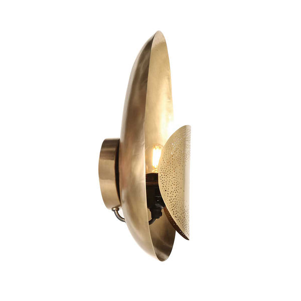 Bronskleurige wandlamp brassi ovaal 3680br met grote fitting