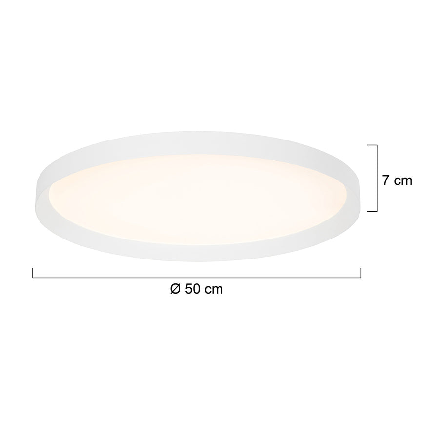 Plafondlamp flady 3686w witte led lamp ø50 cm met uplight