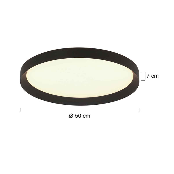 Plafondlamp Flady 3686ZW zwart Ø50 4600 Lumen