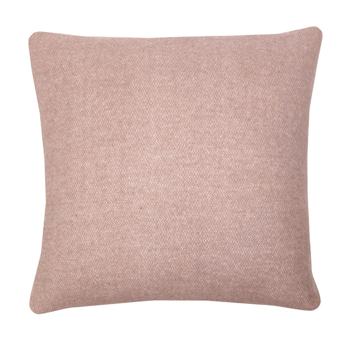 Misty pink double faced recycled wool square cushion