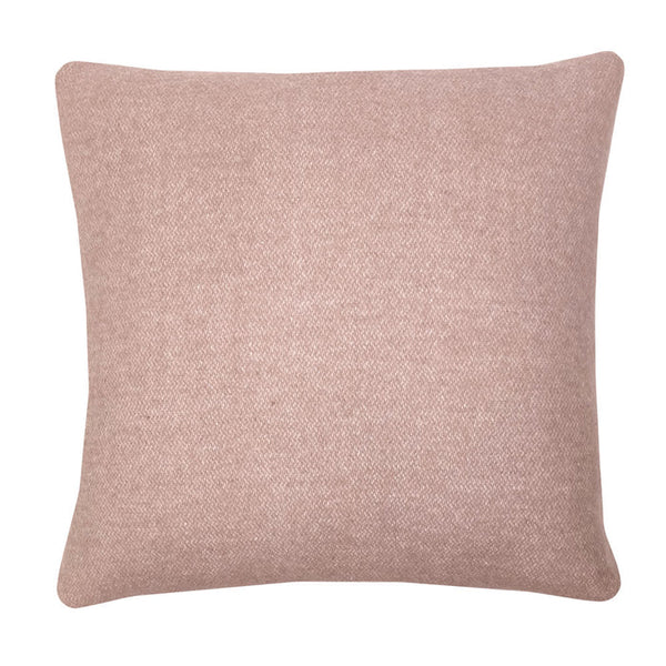 Misty pink double faced recycled wool square cushion