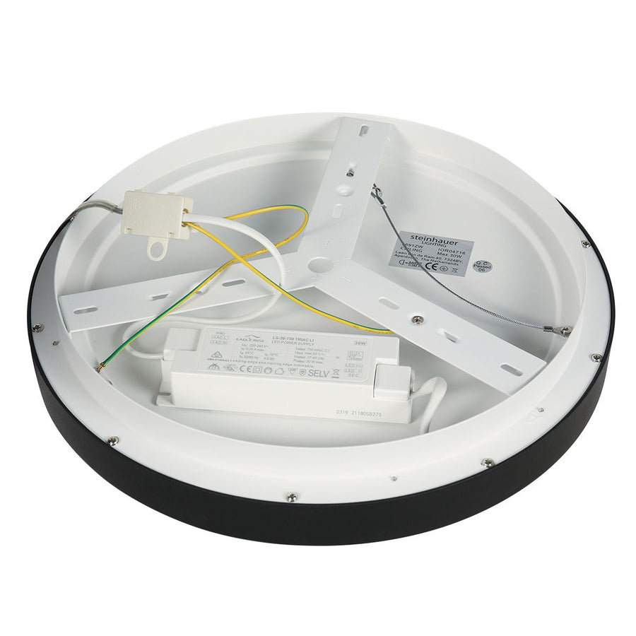 Plafondlamp Ringlede 3691ZW Zwart goed dimbaar