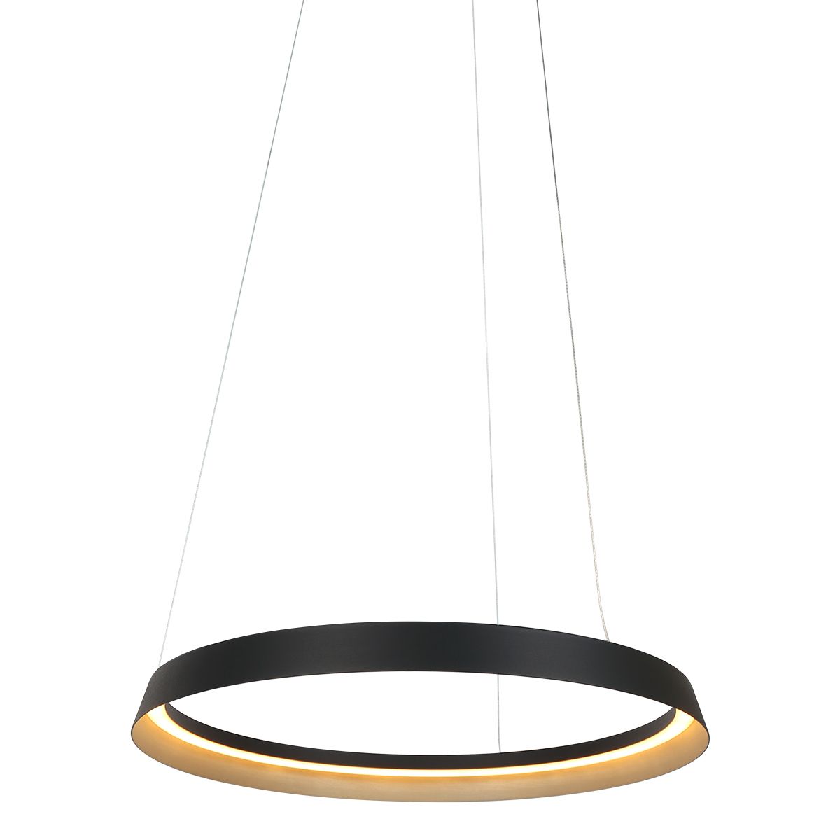 Hanglamp Ringlux 3692ZW Zwart Ø60 4000 Lumen