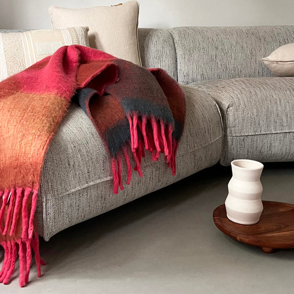 Malagoon plaid zapotec - zachtroze - 100% gerecycled