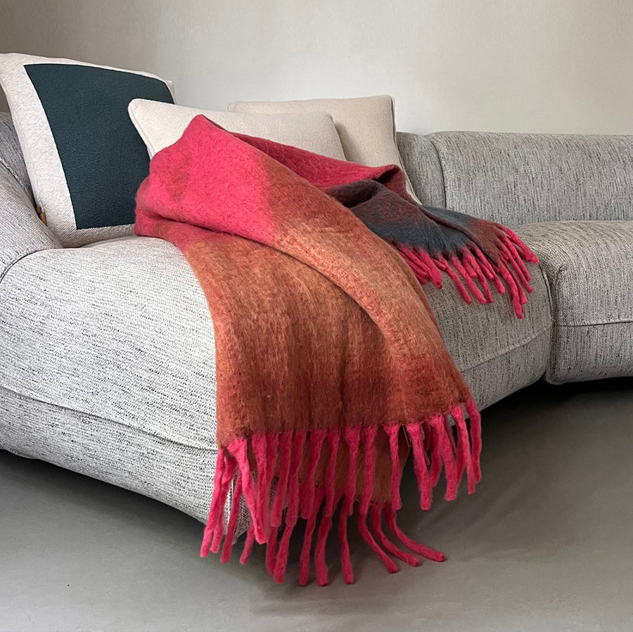 Malagoon plaid zapotec - zachtroze - 100% gerecycled