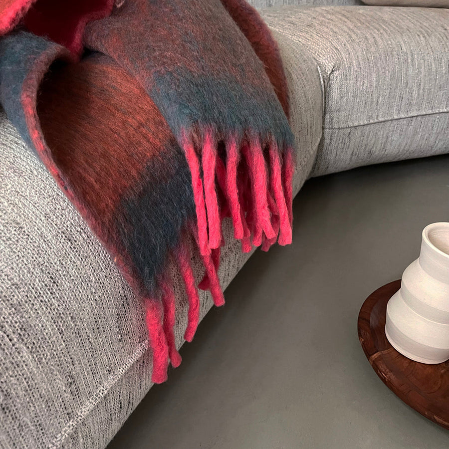 Malagoon plaid zapotec - zachtroze - 100% gerecycled