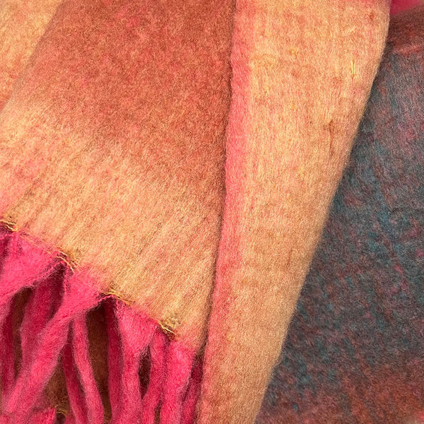 Malagoon plaid zapotec - zachtroze - 100% gerecycled