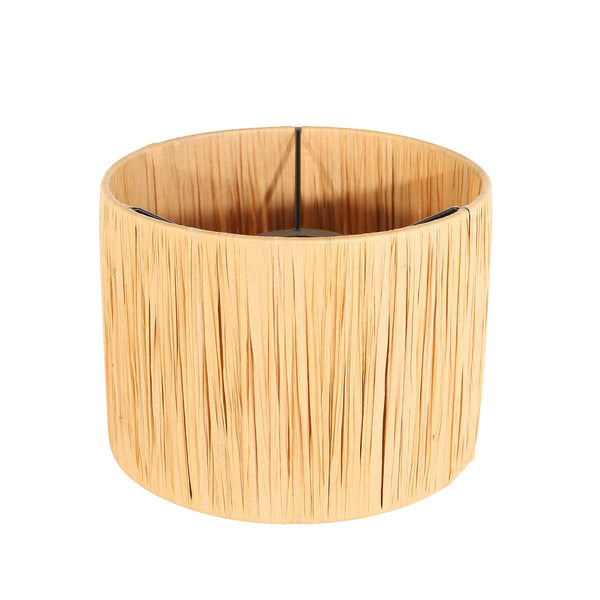 Zwarte tafellamp Stang 3708ZW met draai schakelaar en naturel gras kap