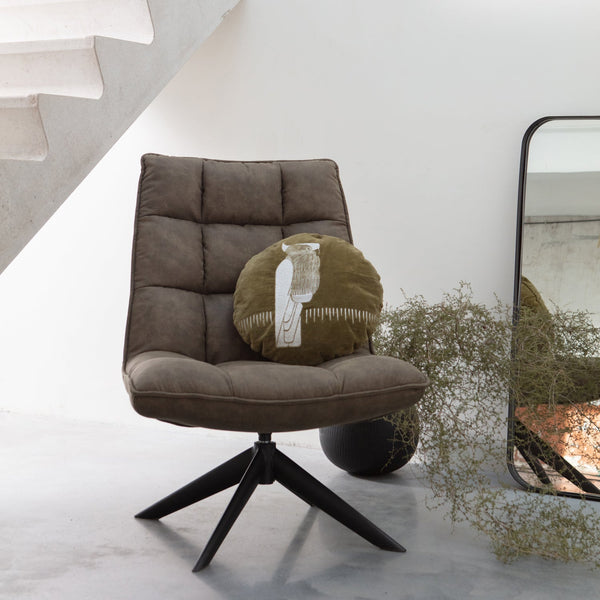 Jouke draaifauteuil leerlook groen