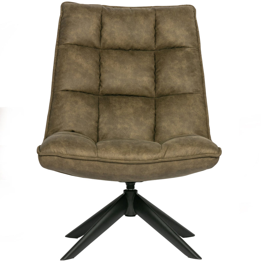Jouke draaifauteuil leerlook groen