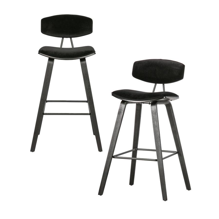 Senn barstoel velvet zwart - set van 2