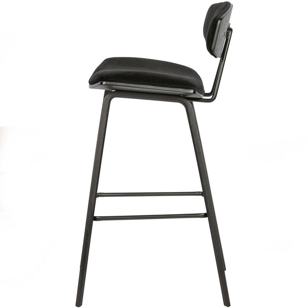 Senn barstoel velvet zwart - set van 2