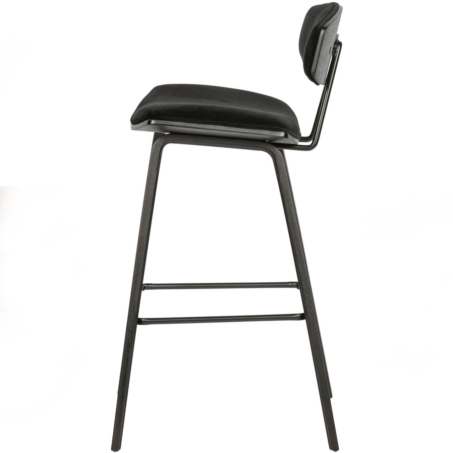 Senn barstoel velvet zwart - set van 2
