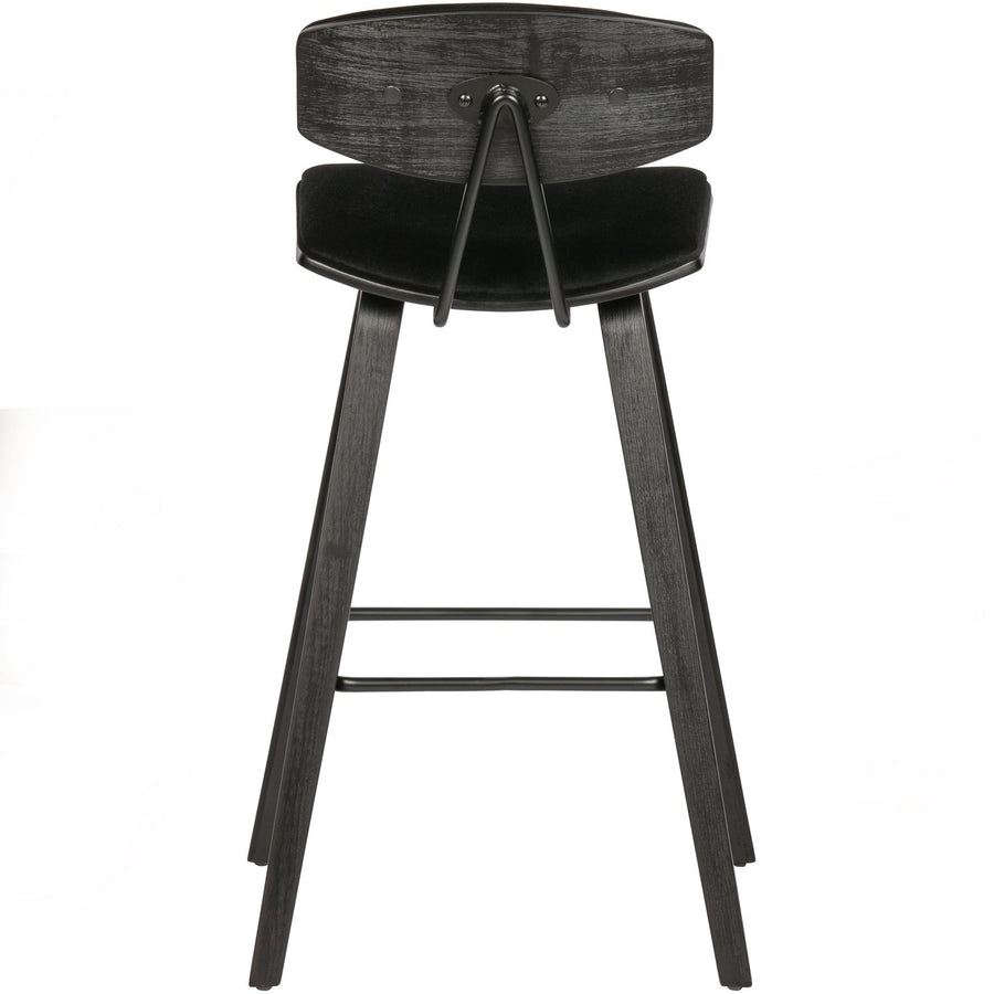 Senn barstoel velvet zwart - set van 2