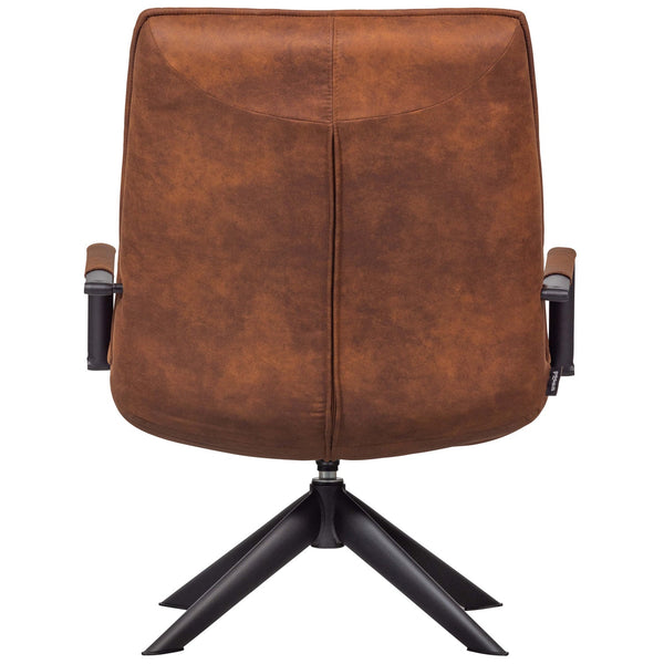 Jouke draaifauteuil met armleuning leerlook cognac