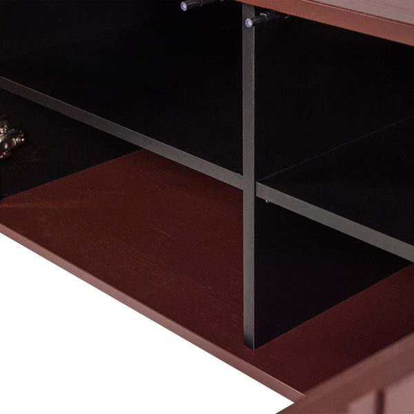 New gravure tv-meubel 100 cm grenen bordeauxrood
