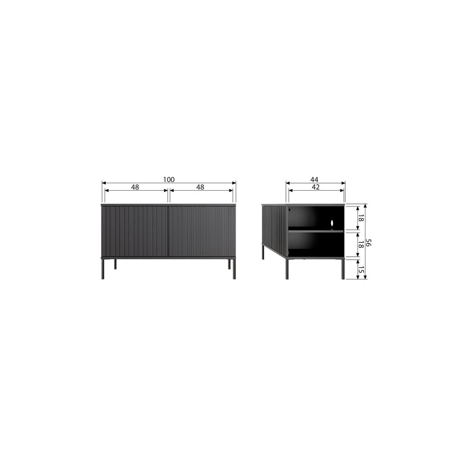 NEW GRAVURE TV MEUBEL 100 CM GRENEN ZWART [fsc]