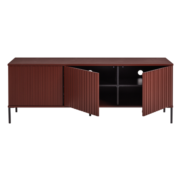 New gravure tv-meubel 150 cm grenen bordeauxrood