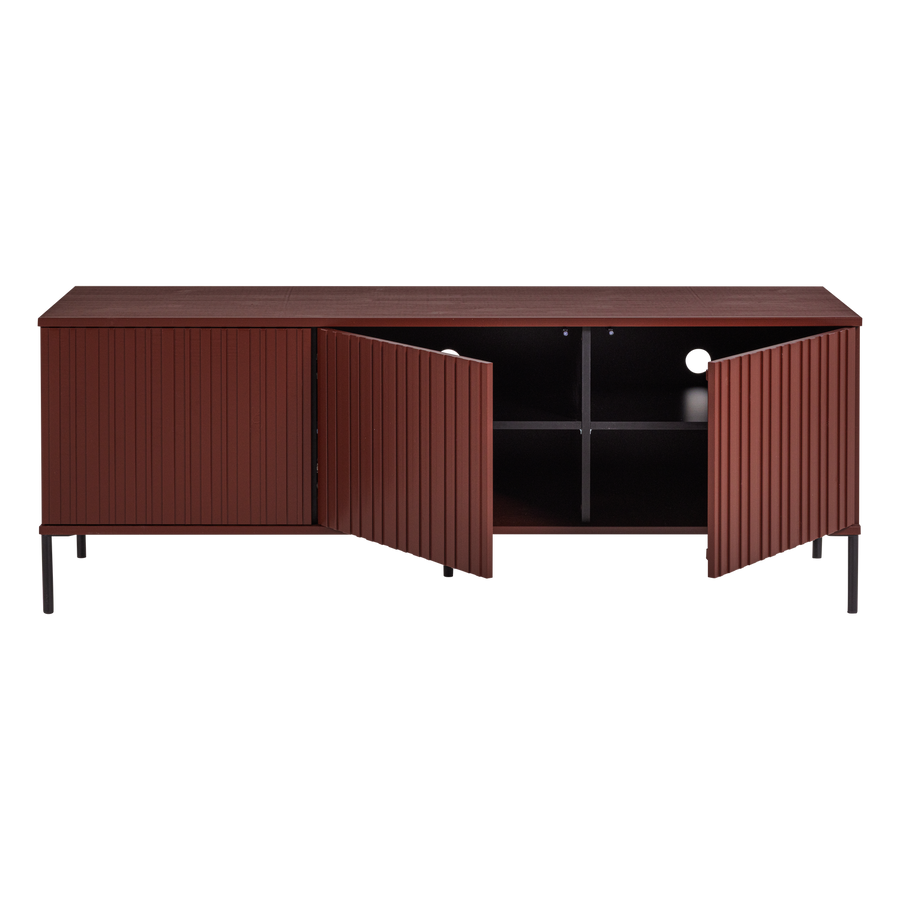 New gravure tv-meubel 150 cm grenen bordeauxrood