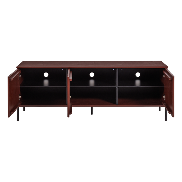 New gravure tv-meubel 150 cm grenen bordeauxrood