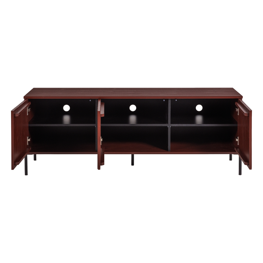 New gravure tv-meubel 150 cm grenen bordeauxrood