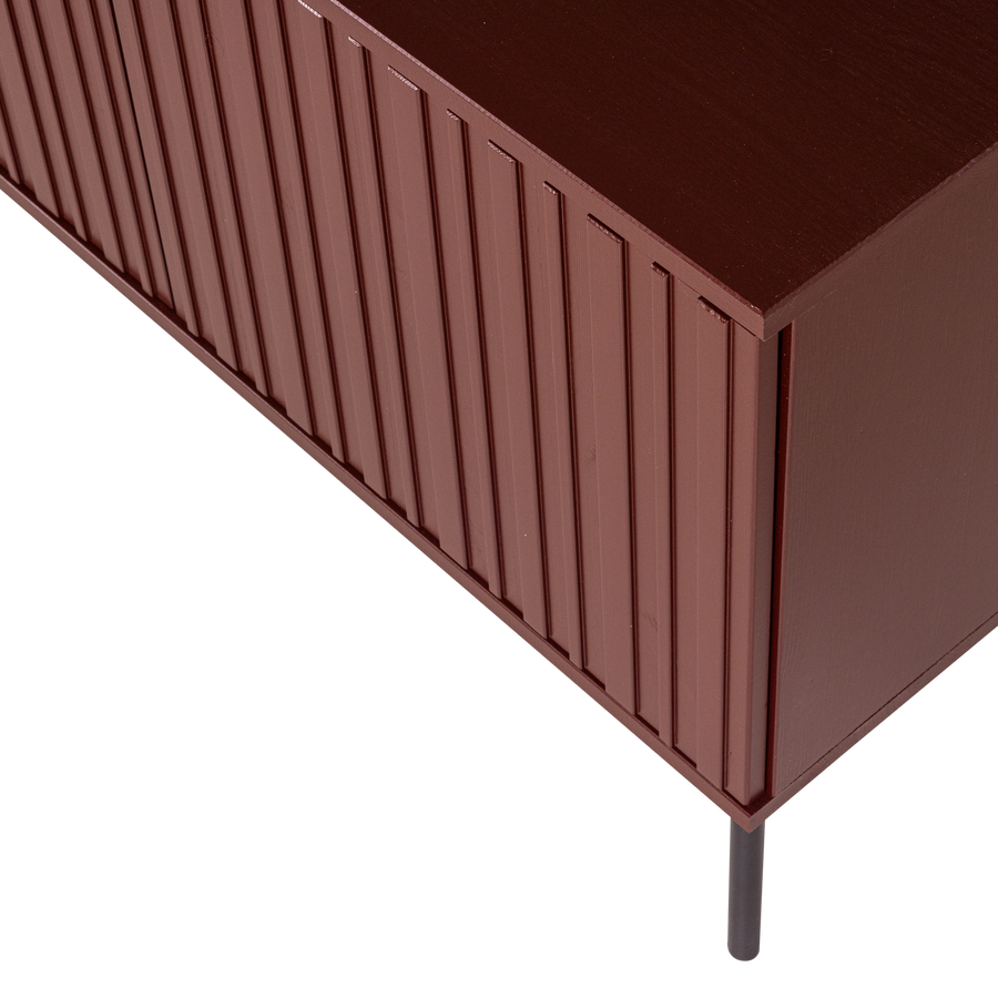 New gravure tv-meubel 150 cm grenen bordeauxrood