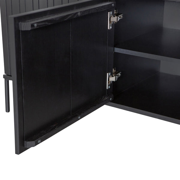 New gravure tv-meubel 150 cm grenen zwart