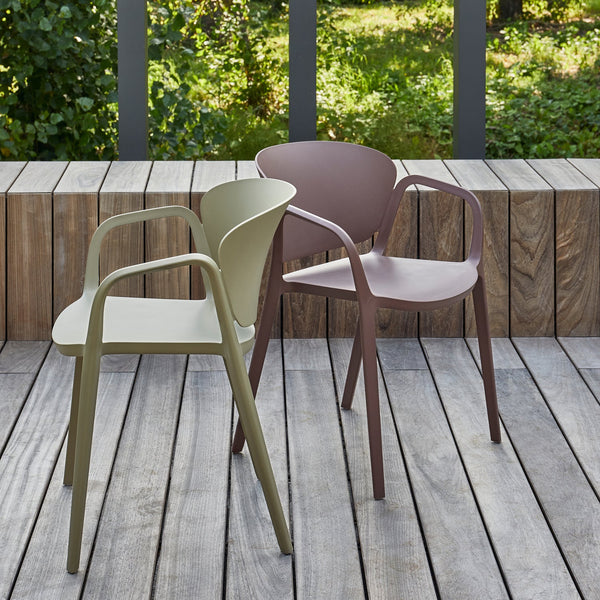 Bent tuinstoel kunststof groen - set van 2