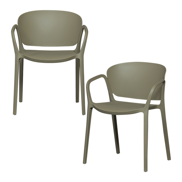 Bent tuinstoel kunststof groen - set van 2