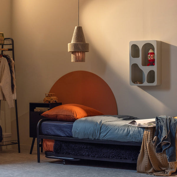 Lucy eenpersoons onderschuifbed metaal zwart 90 x 200 cm