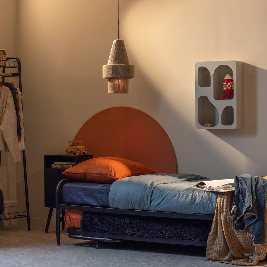 Lucy eenpersoons onderschuifbed metaal zwart 90 x 200 cm