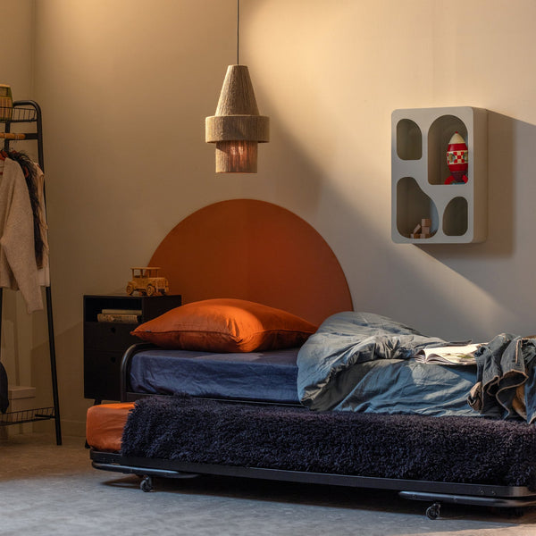 Lucy eenpersoons onderschuifbed metaal zwart 90 x 200 cm