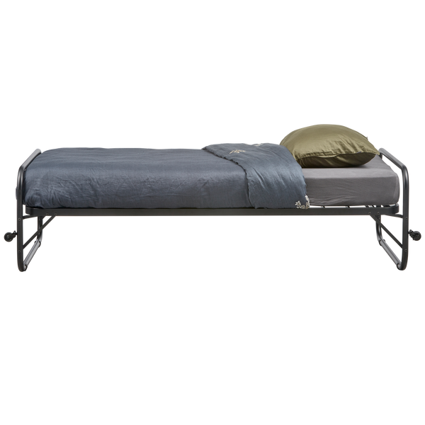 Lucy eenpersoons onderschuifbed metaal zwart 90 x 200 cm
