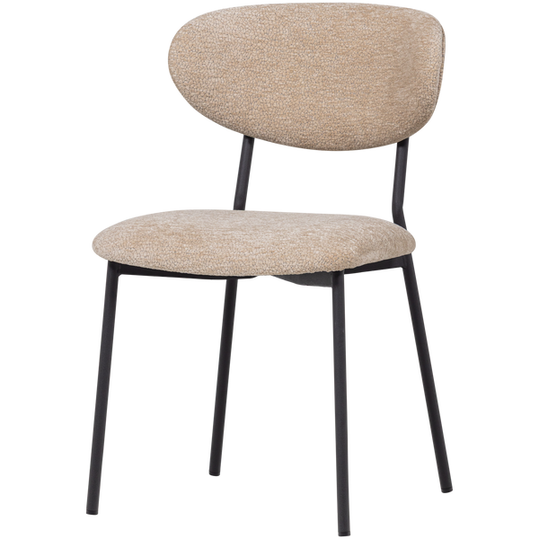 Kjeld eetkamerstoel chenille structuur naturel (set of 2)