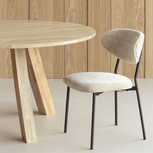 Kjeld eetkamerstoel chenille structuur naturel (set of 2)