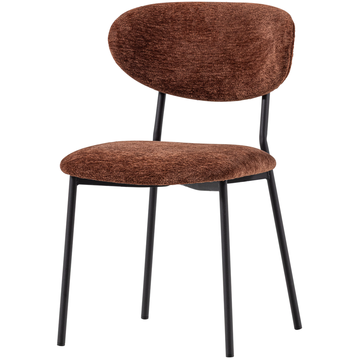 Kjeld eetkamerstoel chenille structuur bruin (set of 2)