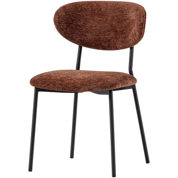 Kjeld eetkamerstoel chenille structuur bruin (set of 2)