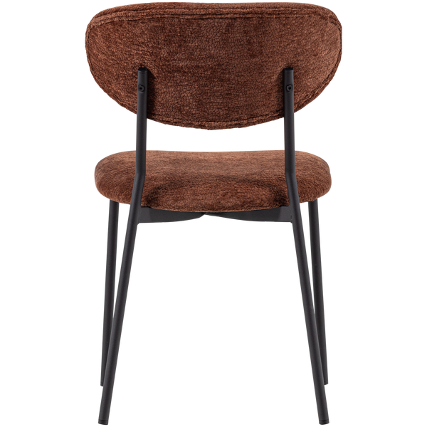Kjeld eetkamerstoel chenille structuur bruin (set of 2)