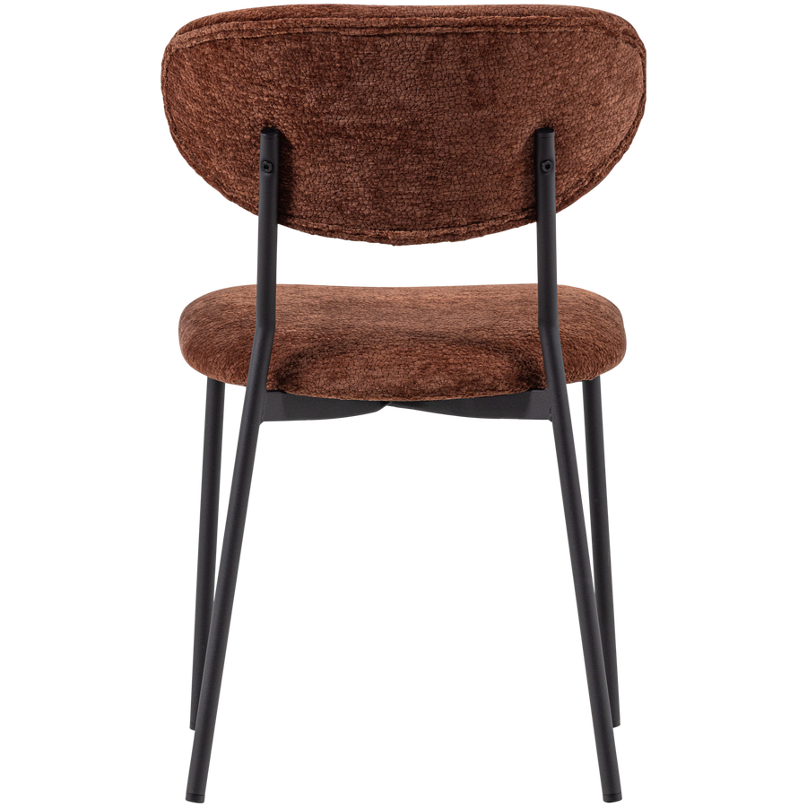 Kjeld eetkamerstoel chenille structuur bruin (set of 2)